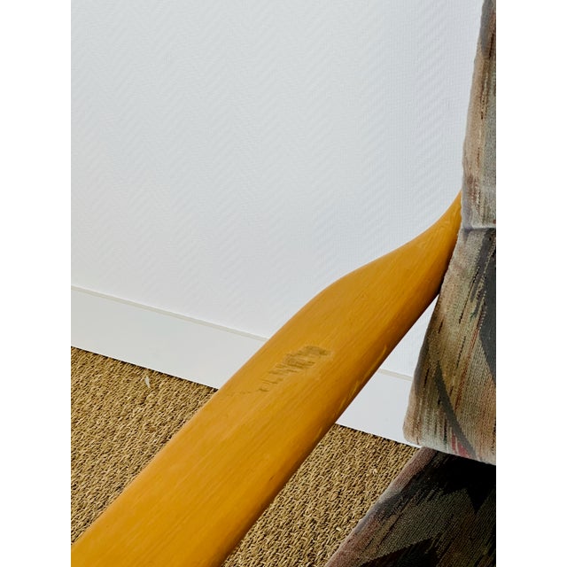 Vintage Chair in Beech and Geometric Fabric, 1970 For Sale - Image 10 of 18