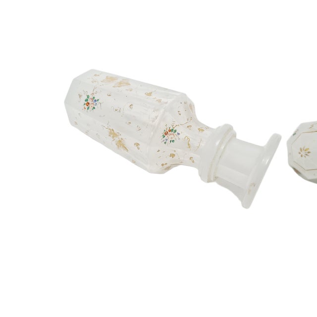 Biedermeier White Glass Carafe, Austria, 1890s, in Good conditions. Designed before 1890