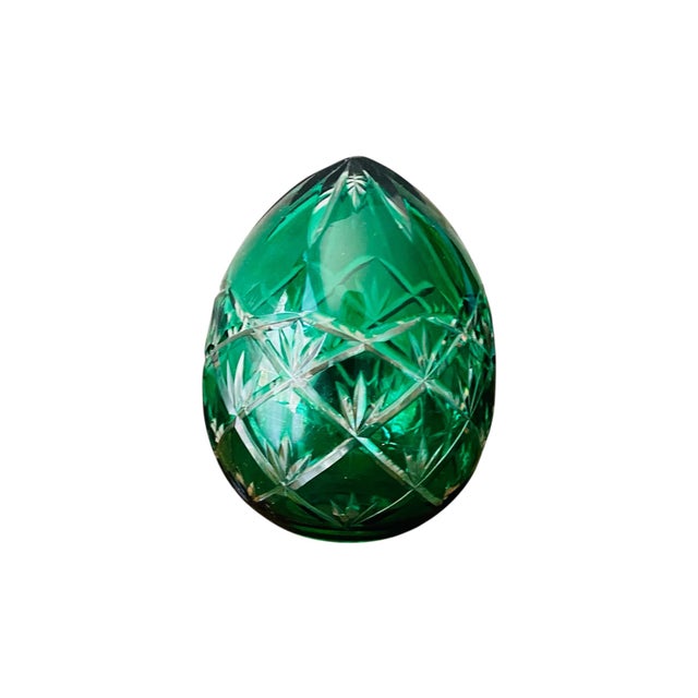 Emerald Green Crystal Egg For Sale - Image 4 of 5