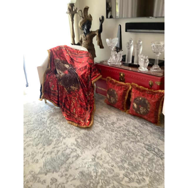 2010s Versace Style Custom Made XL Pillows - a Pair For Sale - Image 5 of 12