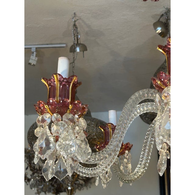 Antique Venetian Glass Chandelier. For Sale - Image 9 of 12