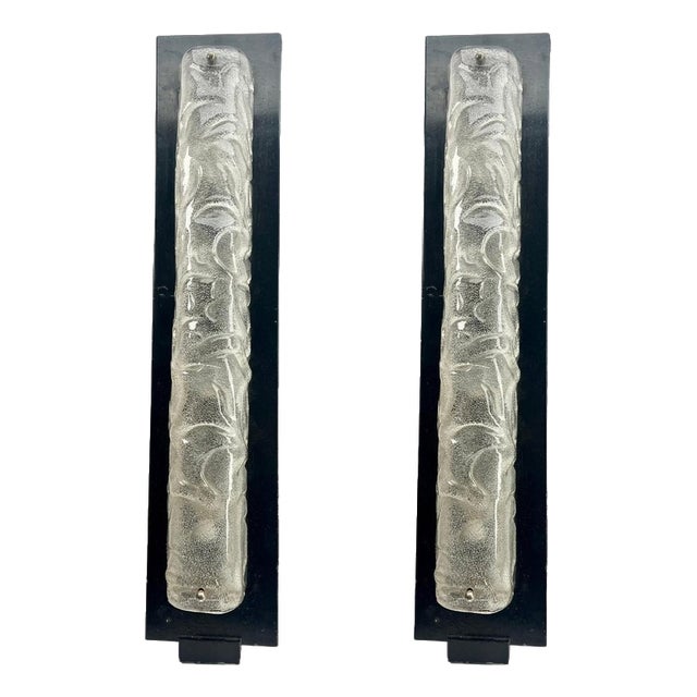 Vintage Iceglass Lamps from Rudolf Zimmermann Bamberg RZB, Germany, 1970s, Set of 2 For Sale