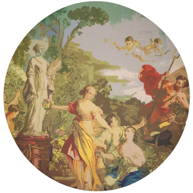 Nicolette Mayer Cyprus Picnic Vintage 16" Round Pebble Placemats, Set of 4 For Sale