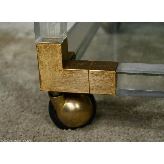 Acrylic and Brass Serving Bar Table, 1960s For Sale - Image 10 of 18