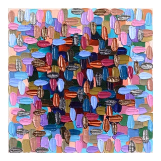 Alone Out There - Original Textured Abstract Acrylic and Glitter Painting on Canvas by Shiri Phillips For Sale