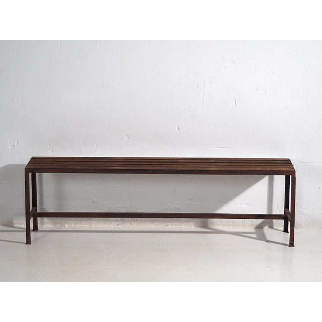 1920s Long Metal Bench, 1920s For Sale - Image 5 of 10
