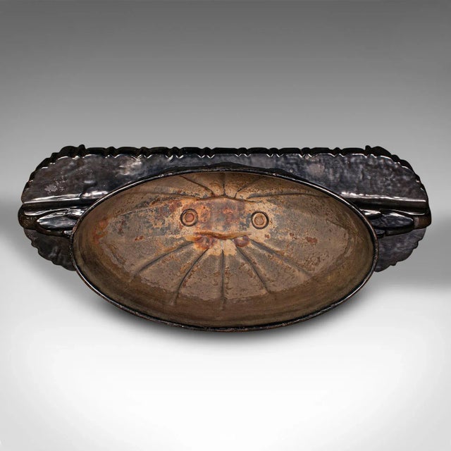 Metal 1930s Art Deco Heavy Vintage Decorative Planter, French, Cast Iron, Jardiniere For Sale - Image 7 of 8