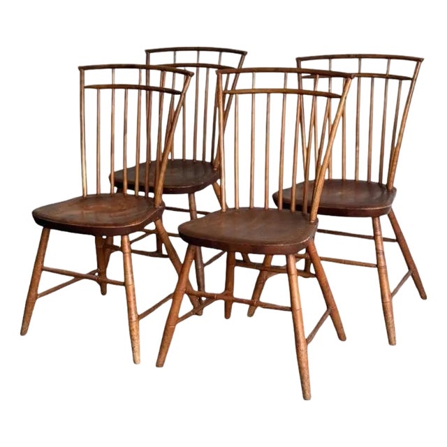 Late 19thc Signed Birdcage Windsor Chairs For Sale