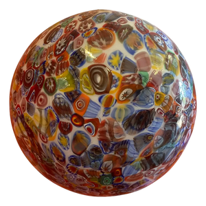 Multicolored Murrine Sphere in Murano-Style Glass by Simoeng