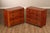 High Quality American Made Pair of Inlaid Cherry Five-Drawer Chests