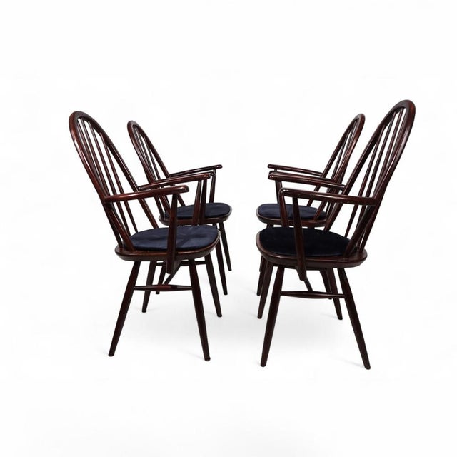 Vintage Windsor Chairs in Mahogany, 1960, Set of 4 For Sale - Image 17 of 18