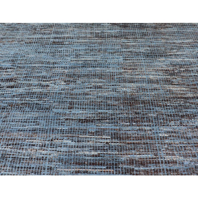Textile Hi-Low Textured Rug by Keivan Woven Arts, Blue & Charcoal 10'3 X 13'8 For Sale - Image 7 of 16