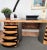 Italian Executive Desk in Veneer Burl Briar, Walnut & Steel For Sale - Image 9 of 12