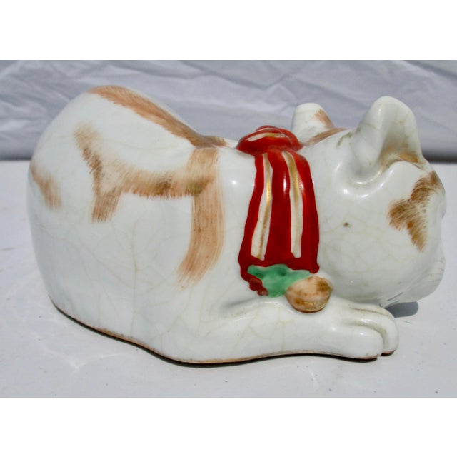 19th Century Japanese Kutani Porcelain Cat For Sale - Image 4 of 8
