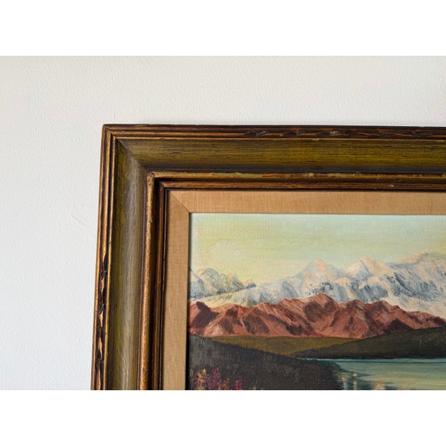 1970s Vintage P. Rimi “Mount McKinley” Landscape Oil on Canvas Painting, Wood Framed For Sale In Miami - Image 6 of 12