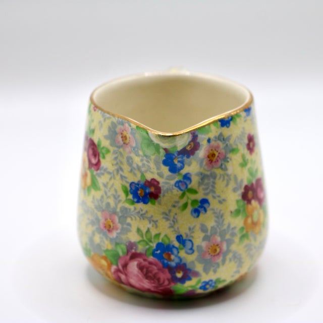 English 1940s English Chintz Cream Jug - Lord Nelson Ware "Rose Time" For Sale - Image 3 of 9