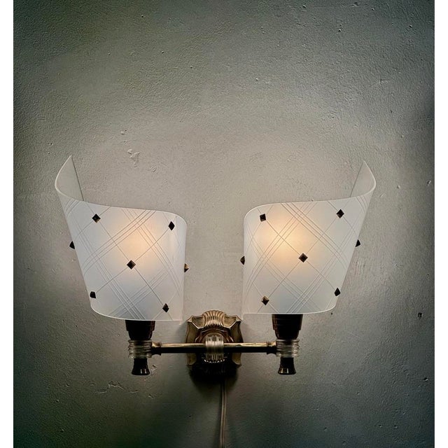 Metal Vintage Wall Lights from Mairon Arlus, France, 1950, Set of 2 For Sale - Image 7 of 11