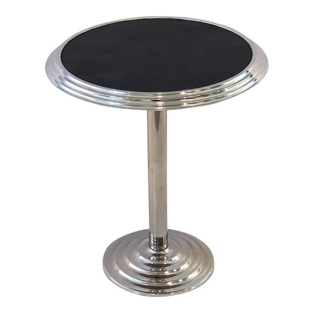Art Deco Round Table of Chrome From France For Sale