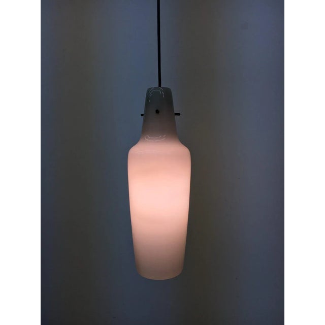 Gray Grey Glass Hanging Lamp, 1960s For Sale - Image 8 of 11