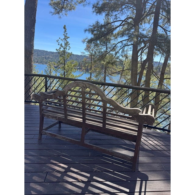 Vintage Teak Garden Bench For Sale - Image 12 of 17