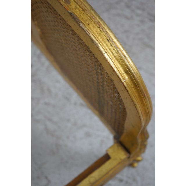 Antique Gold Gilt Queen Size Cane Back Bed For Sale In Philadelphia - Image 6 of 16