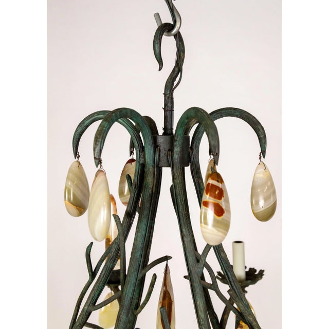Late 20th Century Giant Forest Green Branch Chandelier With Onyx Crystals by Luciano Tempo For Sale - Image 11 of 12