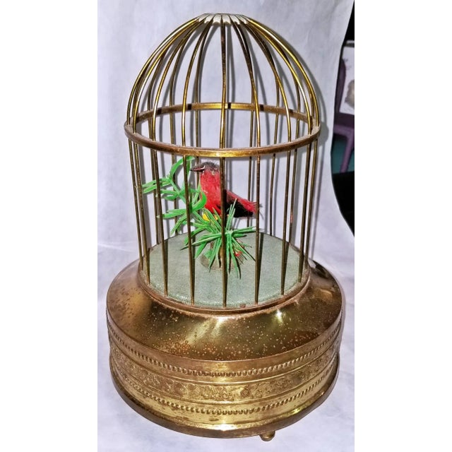 Traditional Vintage Automoaton Signing Mechanial Bird Music Box For Sale - Image 3 of 7