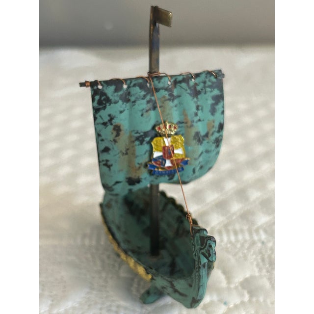 Copper VTG Metal Viking Ship For Sale - Image 8 of 9