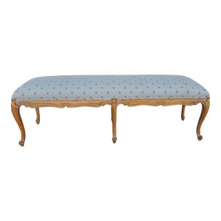 1980s French Provincial Upholstered Bench For Sale