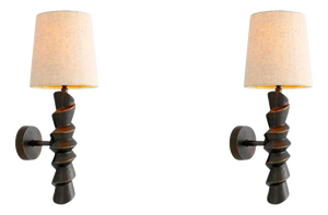 Bronze Finish Wall Lamps, Set of 2