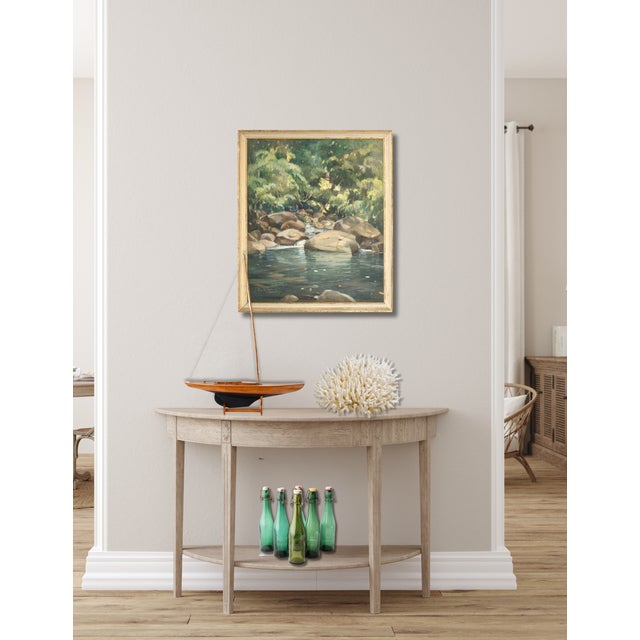 1963 French Painting of Rivière De Pigeon in Guadeloupe For Sale - Image 4 of 4