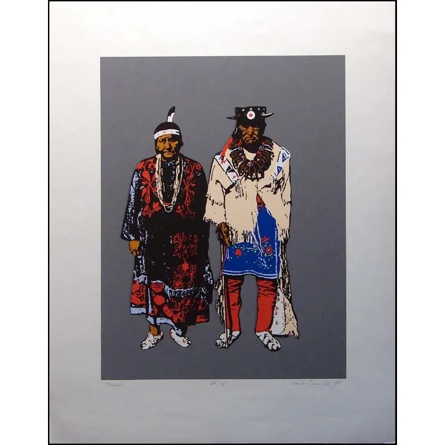 Ward Churchill "Elders" Gray Serigraph Hand Signed For Sale - Image 4 of 4