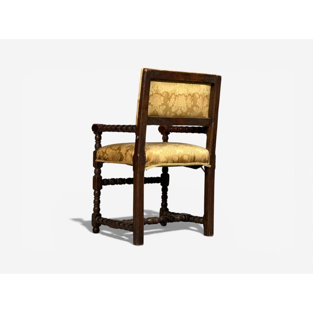 Louis Xiii, Barley Twist Occasional Chairs, Fabric, Cherry, France, 17th C. For Sale - Image 9 of 14