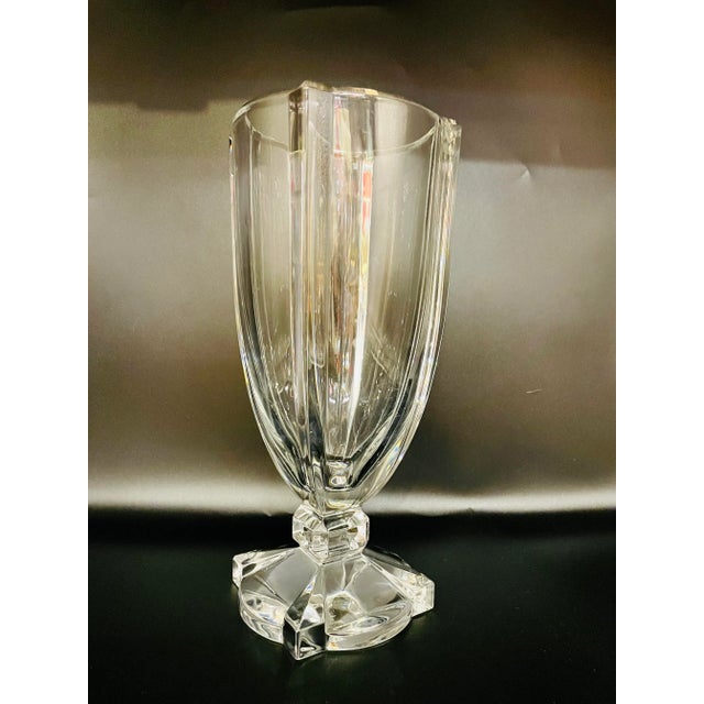 Modern Late 20th Century Signed Miller Rogaska Pedestal Vase For Sale - Image 3 of 13