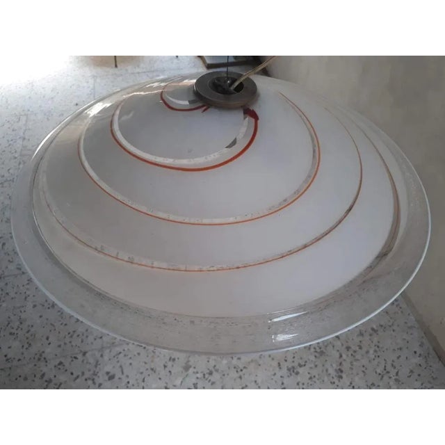 Italian Murano Glass Chandelier with Spiral in Orange-Red Color, 1960s For Sale - Image 9 of 11