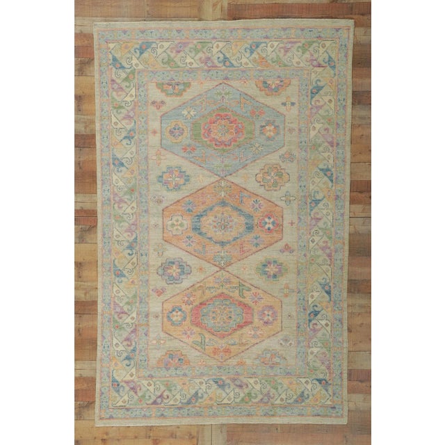 Grandmillenial Colorful Oushak Rug - 5'10 X 9'02 For Sale - Image 11 of 11