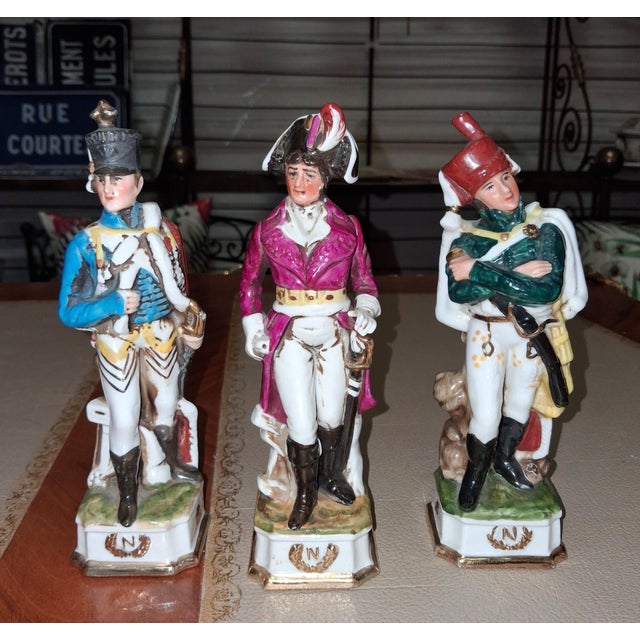 German Artist, Napoleonic Subjects, 1800s, Ceramic, Set of 3 For Sale - Image 6 of 8