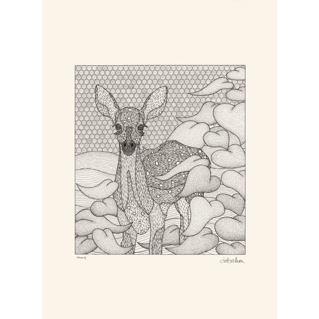 "Fawn" Original Pen and Ink Drawing by Denis Collura For Sale