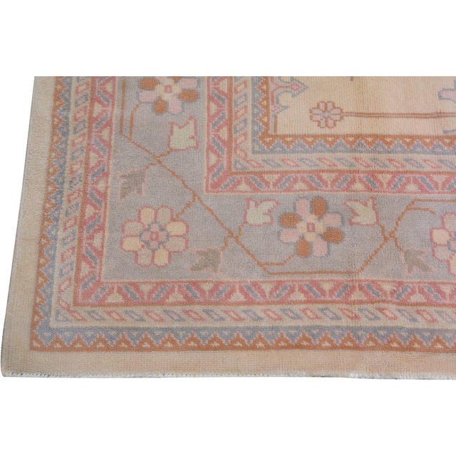 1960s Vintage Turkish Oushak Hand Knotted Wool Rug, 8'10x12 For Sale - Image 5 of 6