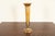 A gorgeous Arts & Crafts or Art Nouveau period Favrile iridescent art glass tall trumpet vase on gilt bronze enameled...