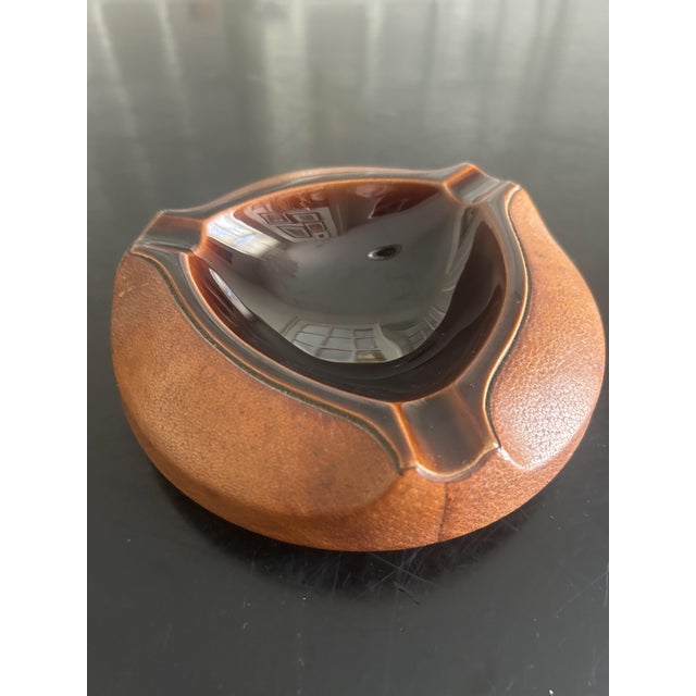 Elegant ceramic work covered in saddle-stitched leather for Longchamp circa 1955 I have official proof of authenticity...