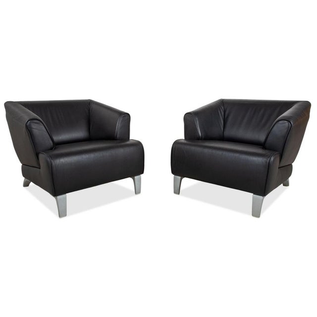 Leather Chairs with Aluminum Legs from Rolf Benz, Set of 2 For Sale - Image 13 of 13