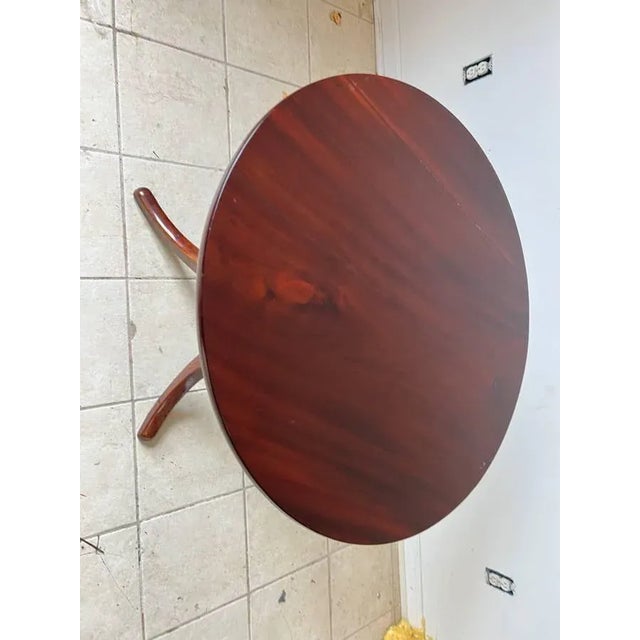 English 19th Century English Georgian Style Solid Mahogany Tilt-Top Table For Sale - Image 3 of 11