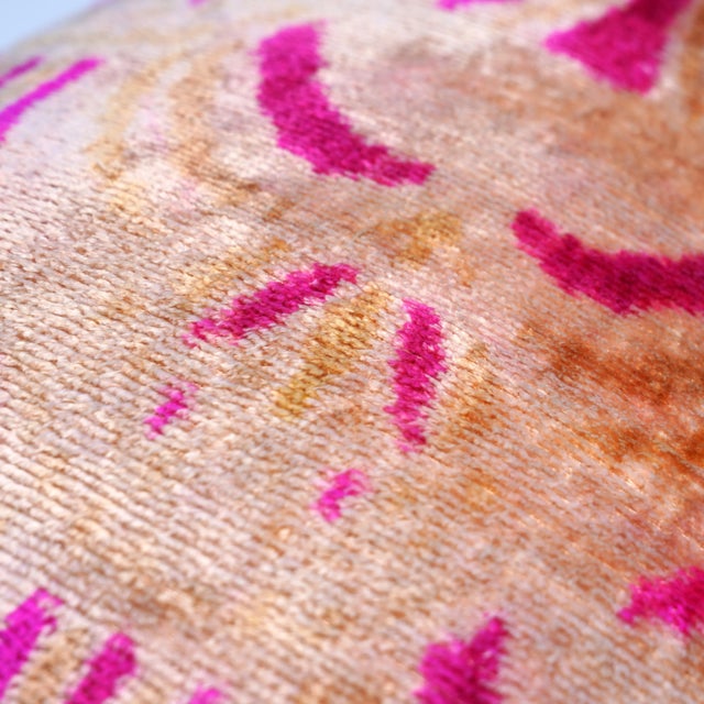 Contemporary Handmade Luxury Pink Velvet Throw Pillow + Down Insert For Sale - Image 11 of 12