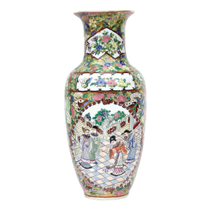 Antique Porcelain Famille Rose Chinese Rose Medallion Vase