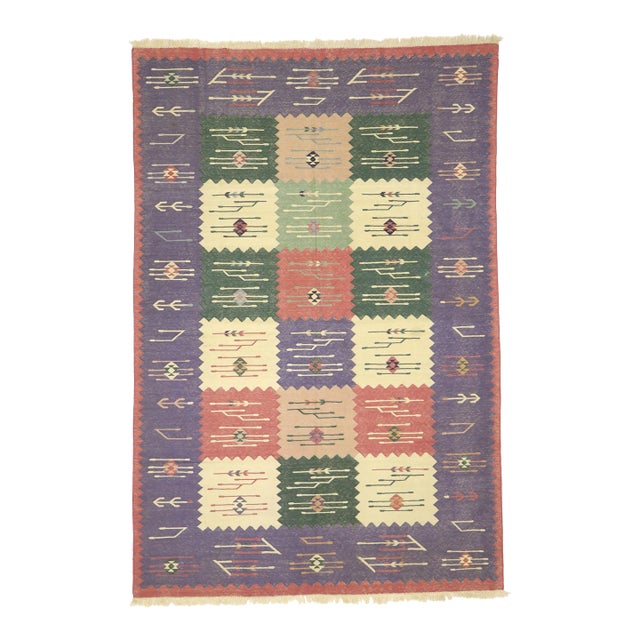 Vintage Romanian Kilim Rug - 06'00 x 08'11 For Sale