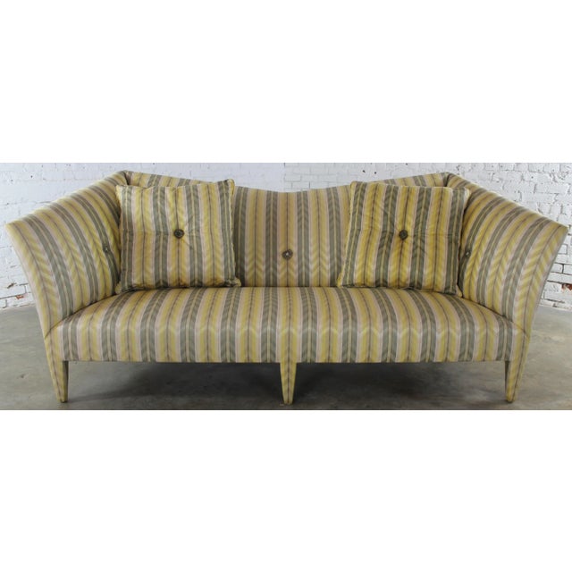 Incredible Spirit sofa by John Hutton for Donghia. This one is in its original yellow striped fabric and fabulous...