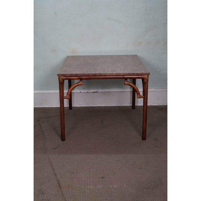 Vintage Square Rattan Bamboo Kitchen Table Chairish