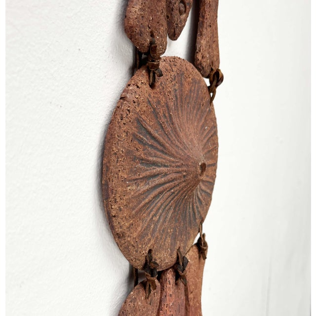Mid-Century Modern Brutalist Danish Studio Pottery Wall Hanger from Clara Helmich, 1979 For Sale - Image 11 of 18