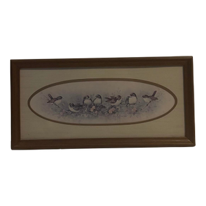 Late 20th Century Framed Print Titled “Birds on a Flowering Branch” by Margie Morrow